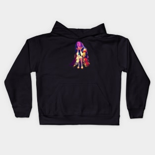 Multicolor of sad girl Kids Hoodie